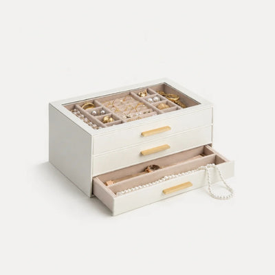 JewelBox™ - Sieradendoos met Lades en Glazen Deksel