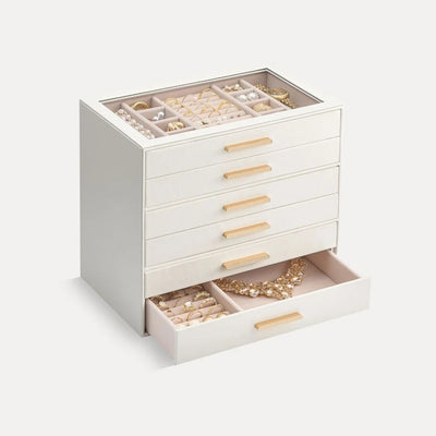 JewelBox™ - Sieradendoos met Lades en Glazen Deksel