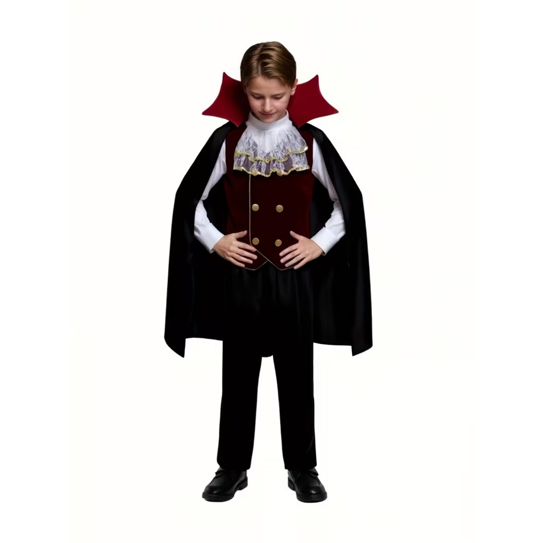 Halloween Vampier Kostuum Kinderen - 3-Delige Dracula Outfit met Cape