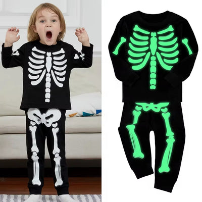 Halloween Skelet Kostuum Kinderen - Tweedelig en Lichtgevend