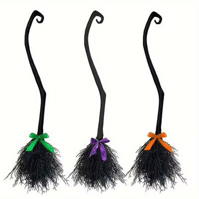 Halloween Heksen Bezem met Strik