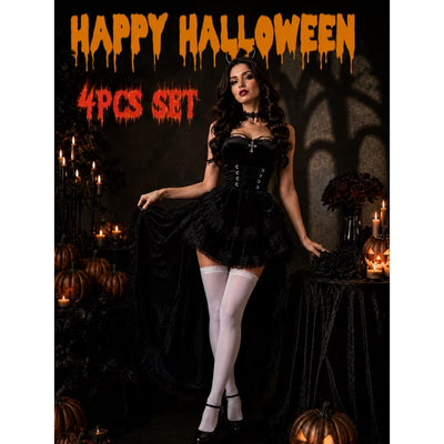 Halloween Kostuum Duivel Dames - Gothic Bordeauxrode