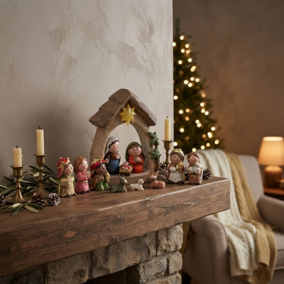 Kerststal - 12-Delige Heilige Familie met Verlichting