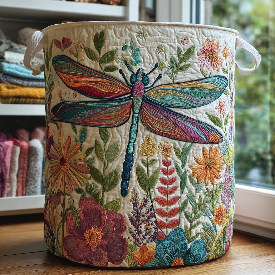 Wasmand - Gewatteerd met Libelle- en Bloemendesign