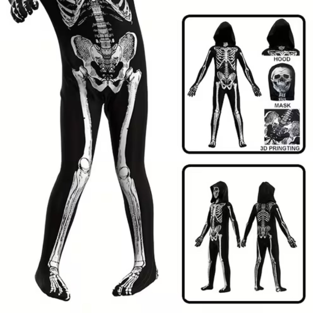 Halloween Skelet Kostuum - Elastische Bodysuit