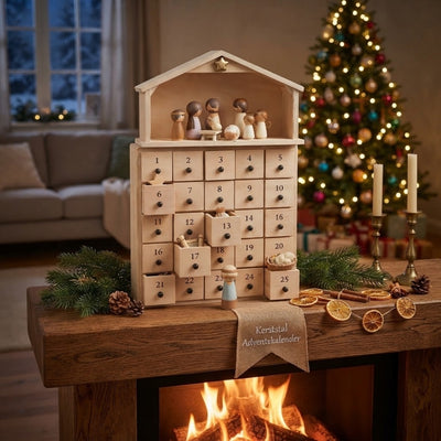 Kerststal Adventskalender - 25-Vaks Geboortetafereel voor Kerstmis
