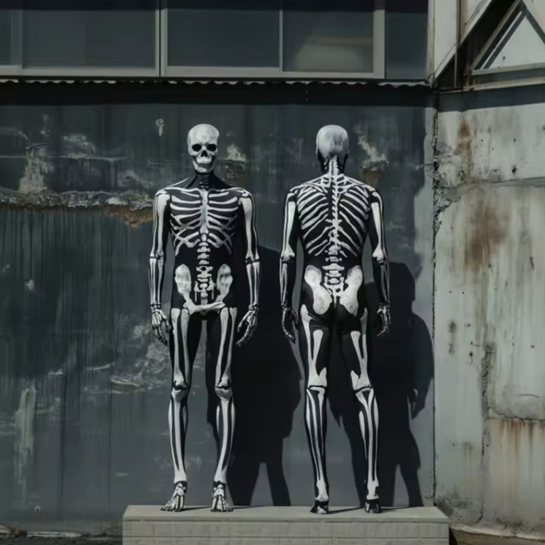 Halloween Skelet Kostuum - Complete Morphsuit met Hoofdbedekking