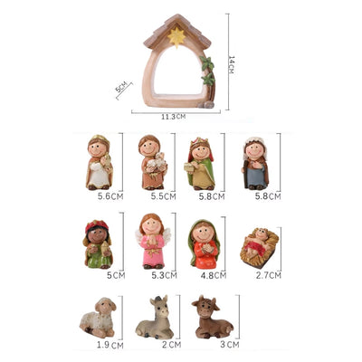 Kerststal - 12-Delige Heilige Familie met Verlichting