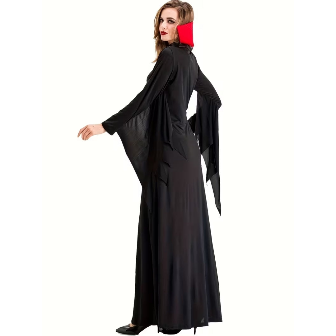 Halloween Vampier Outfit met Hoge Kraag