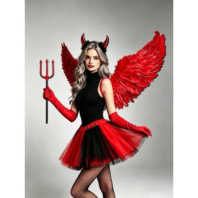 Halloween Engel Kostuum - 5-Delig voor Dames