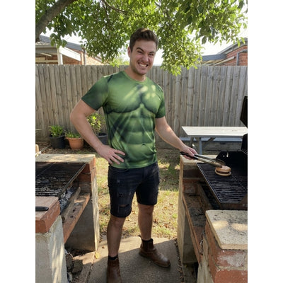 Halloween The Hulk T-Shirt Voor Heren met Gespierde Buik Print