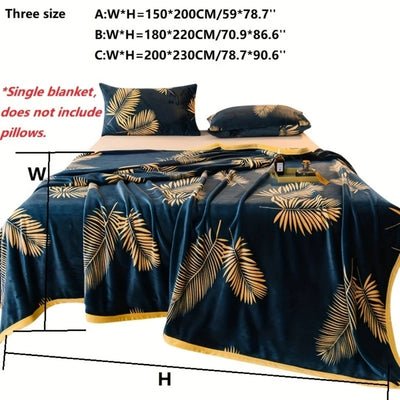 Fleece Deken - Zacht Model Met Tropisch Bladpatroon