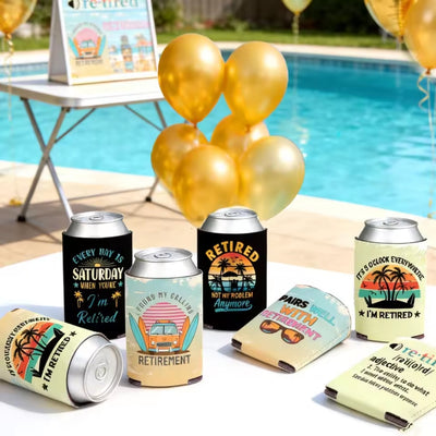 Bier Blik Hoesjes - 12-Delig In Retro Stijl Voor Feesten