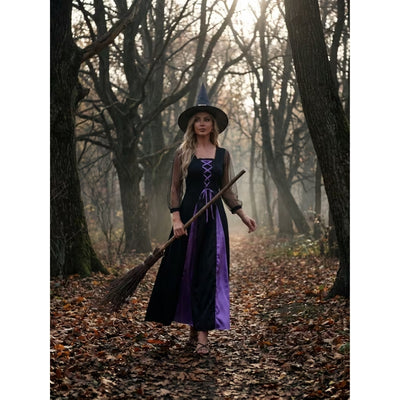Halloween Heksen Kostuum - Middeleeuwse Stijl met Hoed