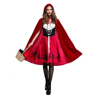 Halloween Roodkapje Sprookjes Kostuum - 2-Delig met Cape