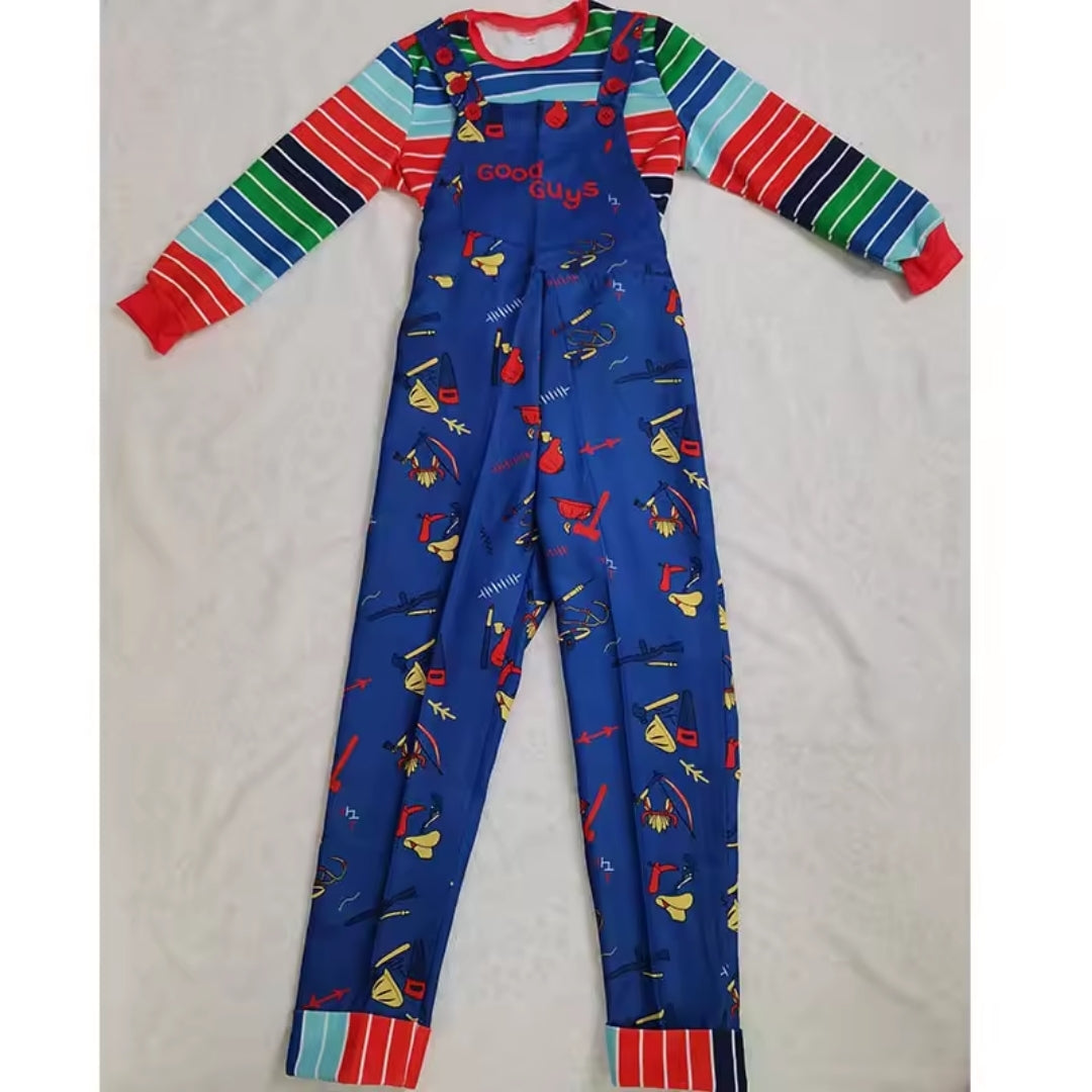 Halloween Chucky Kostuum - Gestreept Shirt met Tuinbroek