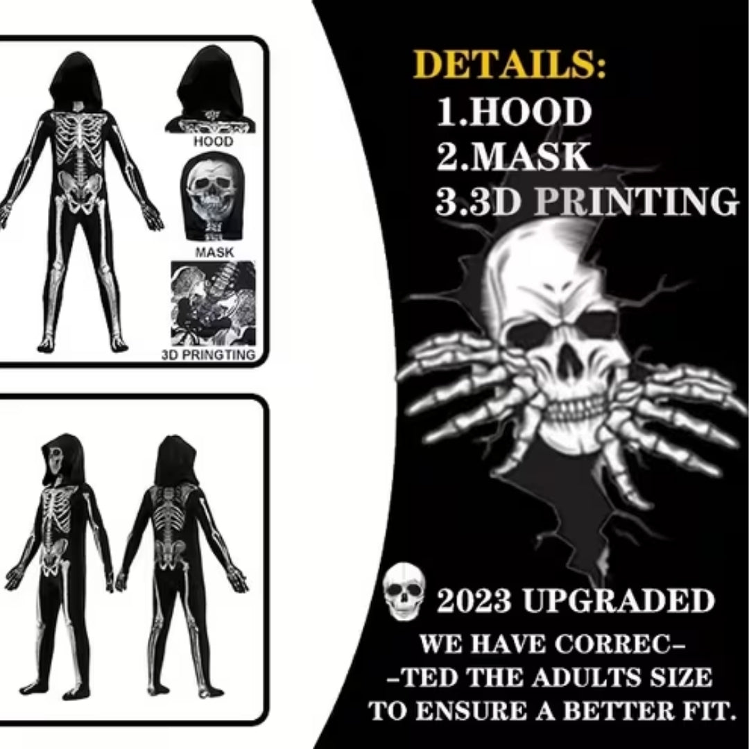 Halloween Skelet Kostuum - Elastische Bodysuit