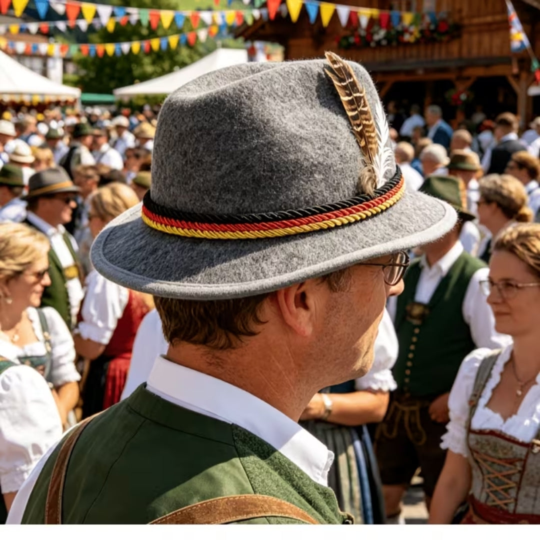 Tiroler Hoedje Voor Oktoberfest met Veer - 1+1 Gratis