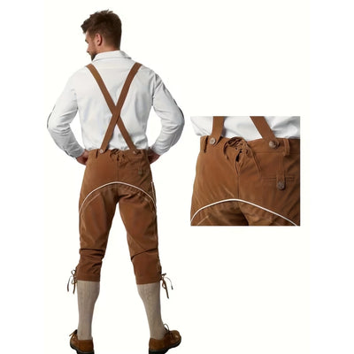 Oktoberfest Lederhosen Heren - Lichtbruin met Borduurwerk