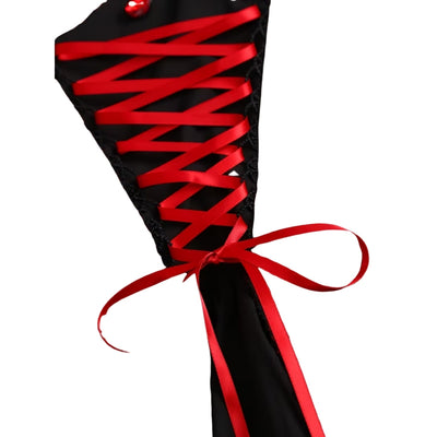 Halloween Vampier Kostuum - Gothic Korte Jurk met Rozenpatroon