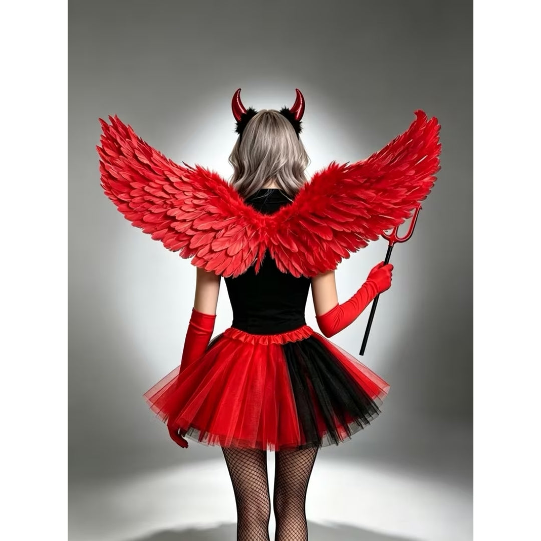 Halloween Engel Kostuum - 5-Delig voor Dames
