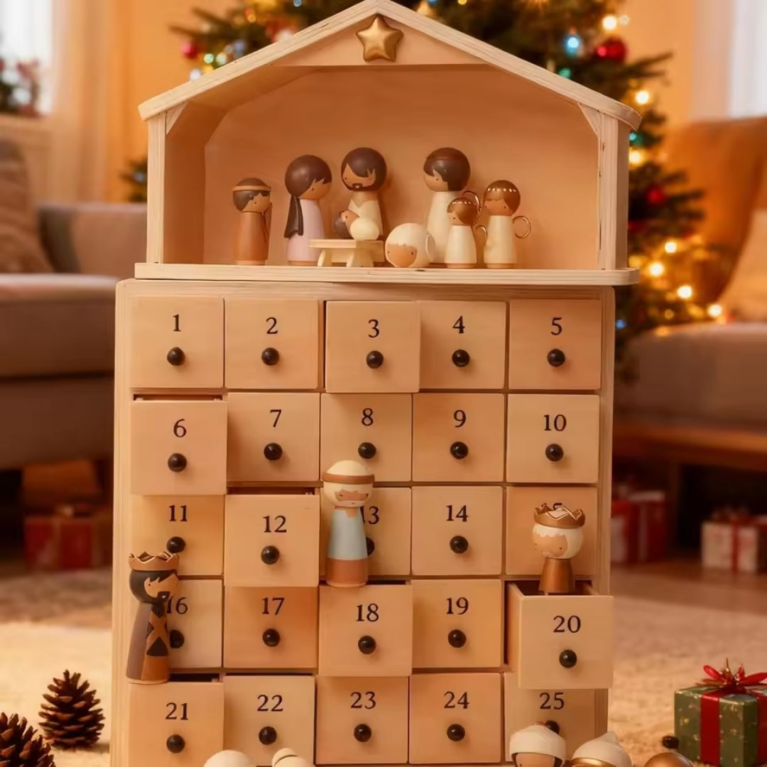 Kerststal Adventskalender - 25-Vaks Geboortetafereel voor Kerstmis