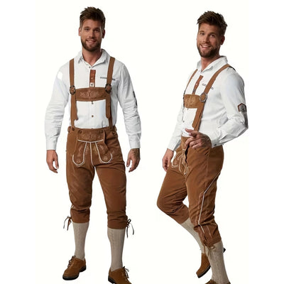 Oktoberfest Lederhosen Heren - Lichtbruin met Borduurwerk