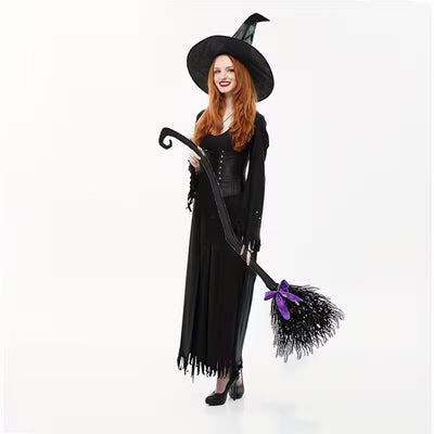 Halloween Heksen Bezem met Strik
