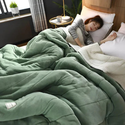 Sherpa Fleece Dekbed - Verzwaard Model Met Zachte Hoes