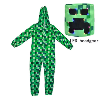 Minecraft Creeper Kostuum met LED Headgear