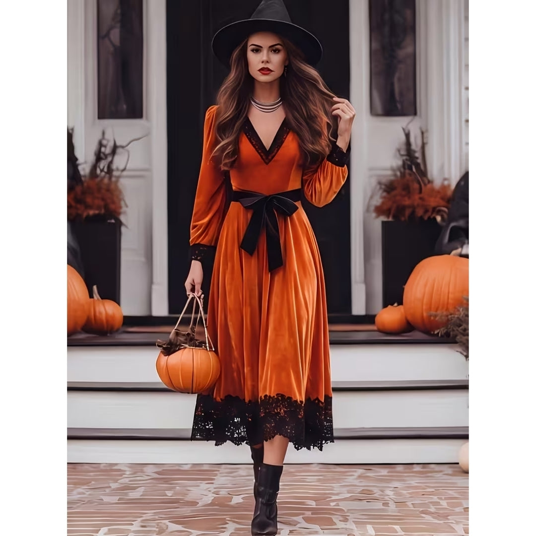 Halloween Heksen Jurk met Kant
