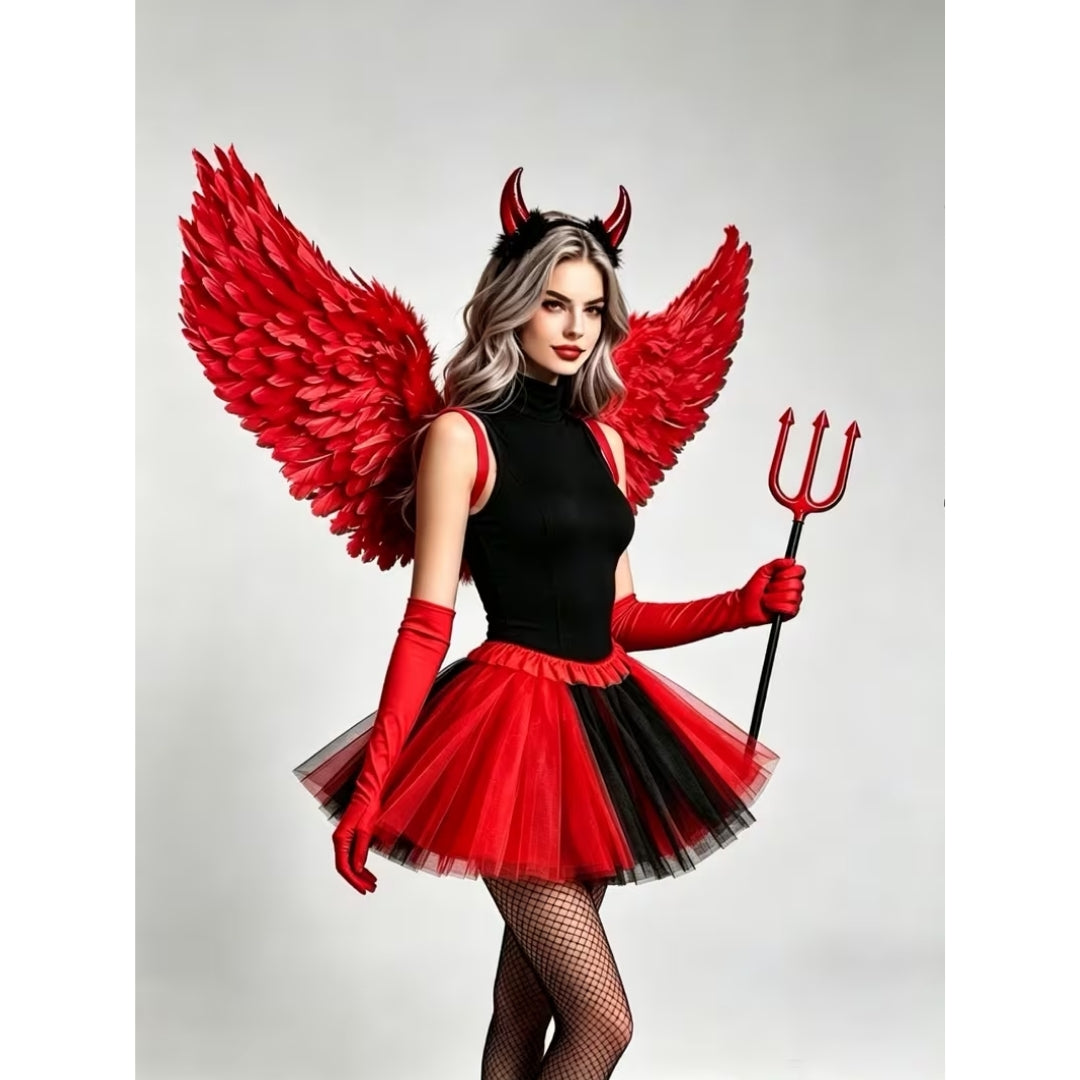 Halloween Engel Kostuum - 5-Delig voor Dames
