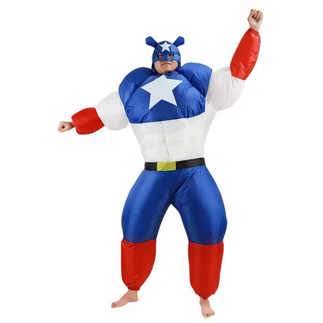 Halloween Kostuum Hulk en Captain America - Opblaasbare Superhelden