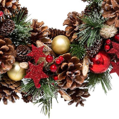 Kerstkrans met Decoratieve Hulst-Ster van 35cm