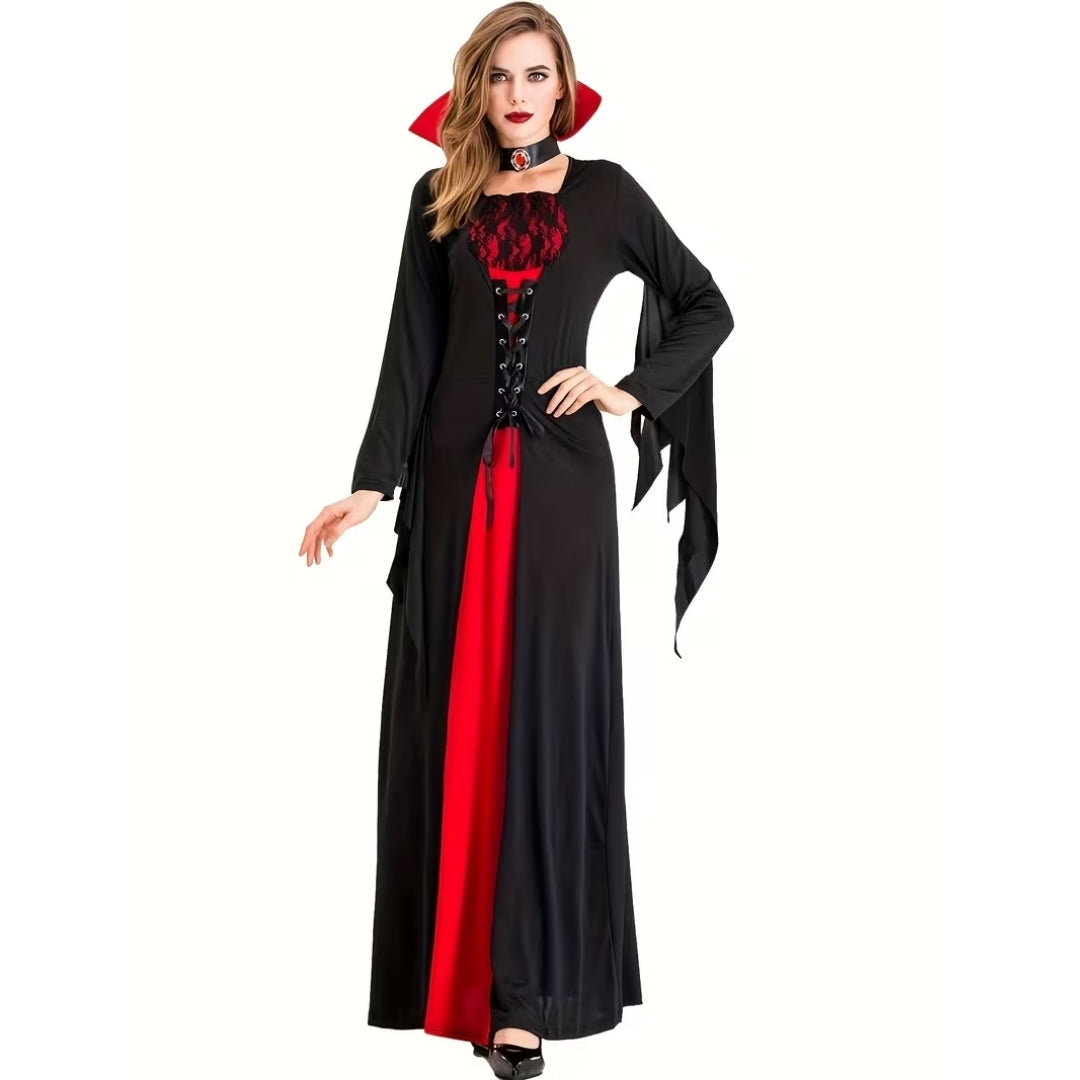 Halloween Vampier Kostuum met Hoge Kraag