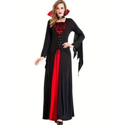 Halloween Vampier Outfit met Hoge Kraag