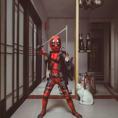 Deadpool Kostuum Halloween met Zwaardset