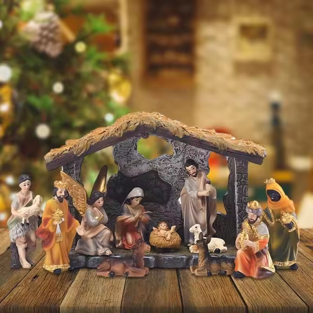 Kerststal - 12-Delige Heilige Familie Beeldjesset