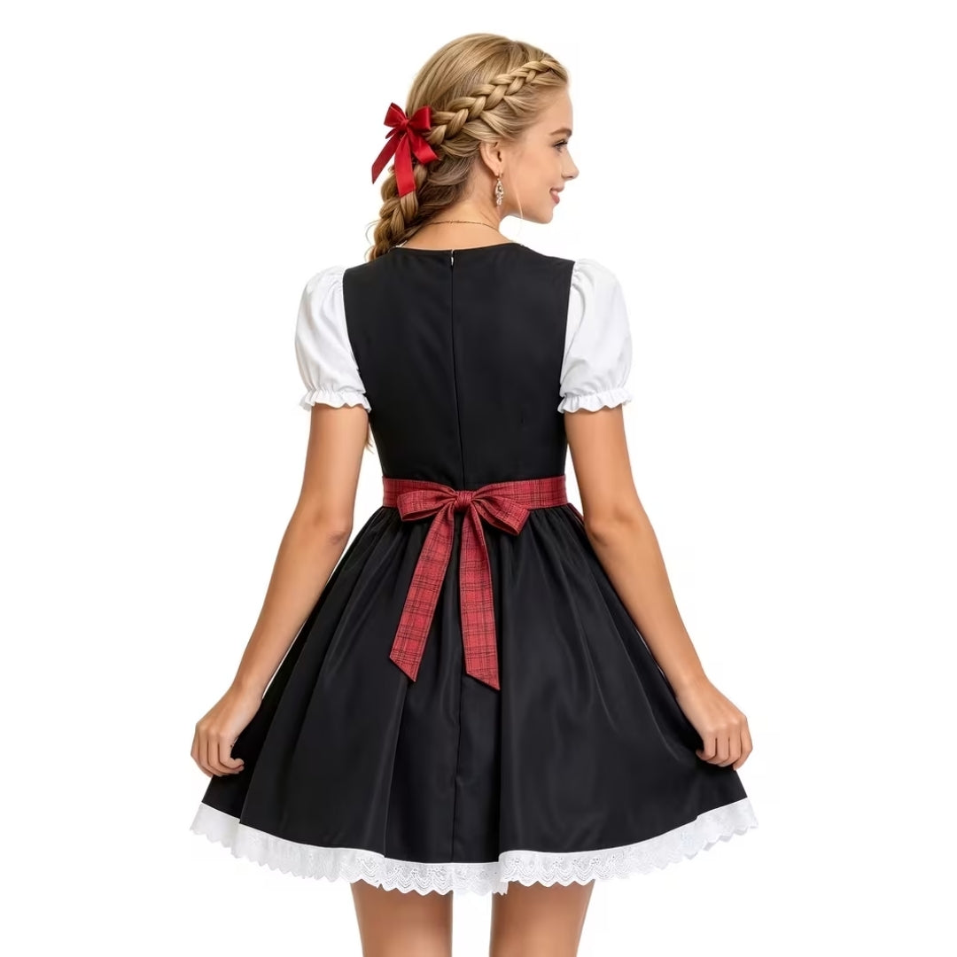 Oktoberfest Dirndl Voor Dames - Vintage Stijl met Schort