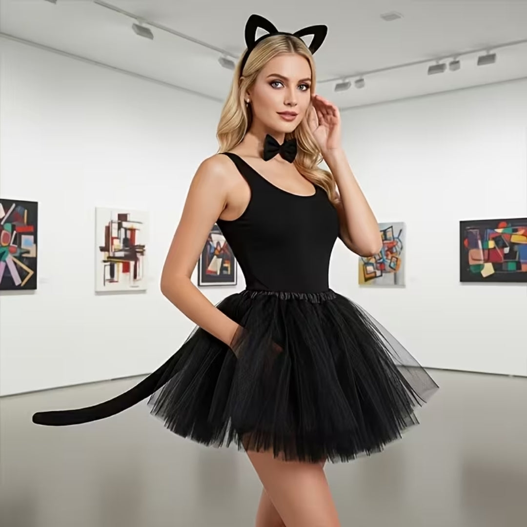 Halloween Kostuum Zwarte Kat voor Dames