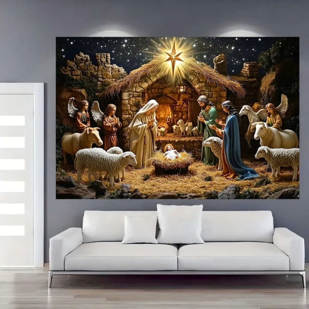 Kerst Achtergrond - Engelen en Sterrenhemel Decoratie