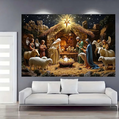 Kerst Achtergrond - Engelen en Sterrenhemel Decoratie