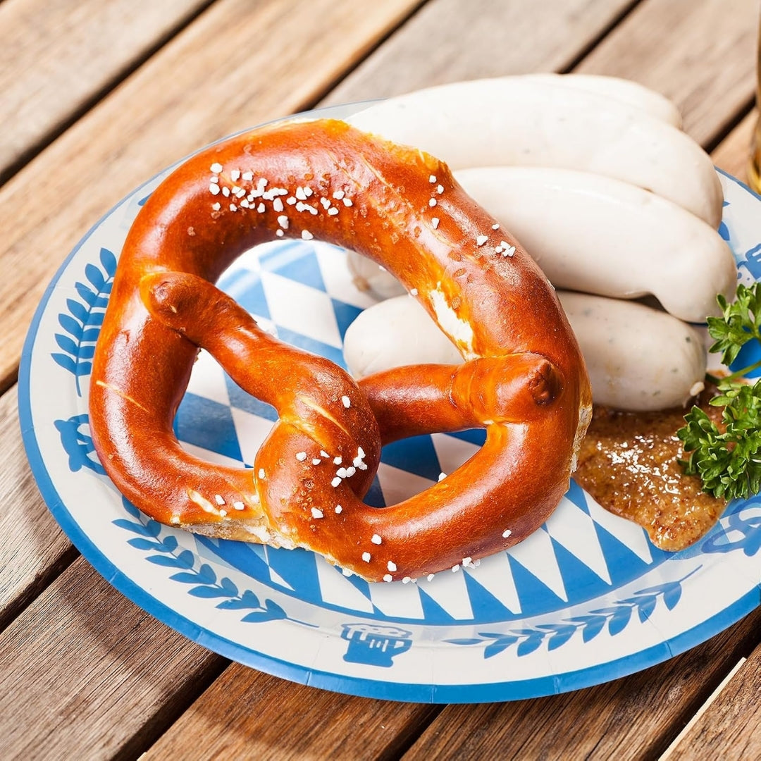 Oktoberfest Feest Servies - Blauwe Geruite Stijl