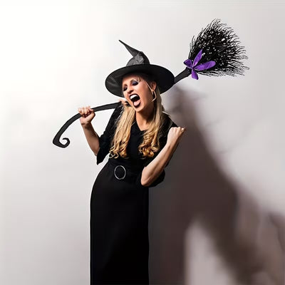 Halloween Heksen Bezem met Strik