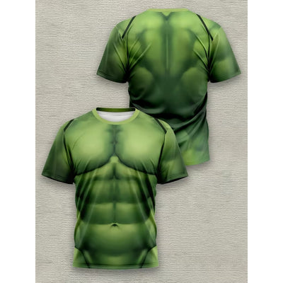 Halloween The Hulk T-Shirt Voor Heren met Gespierde Buik Print