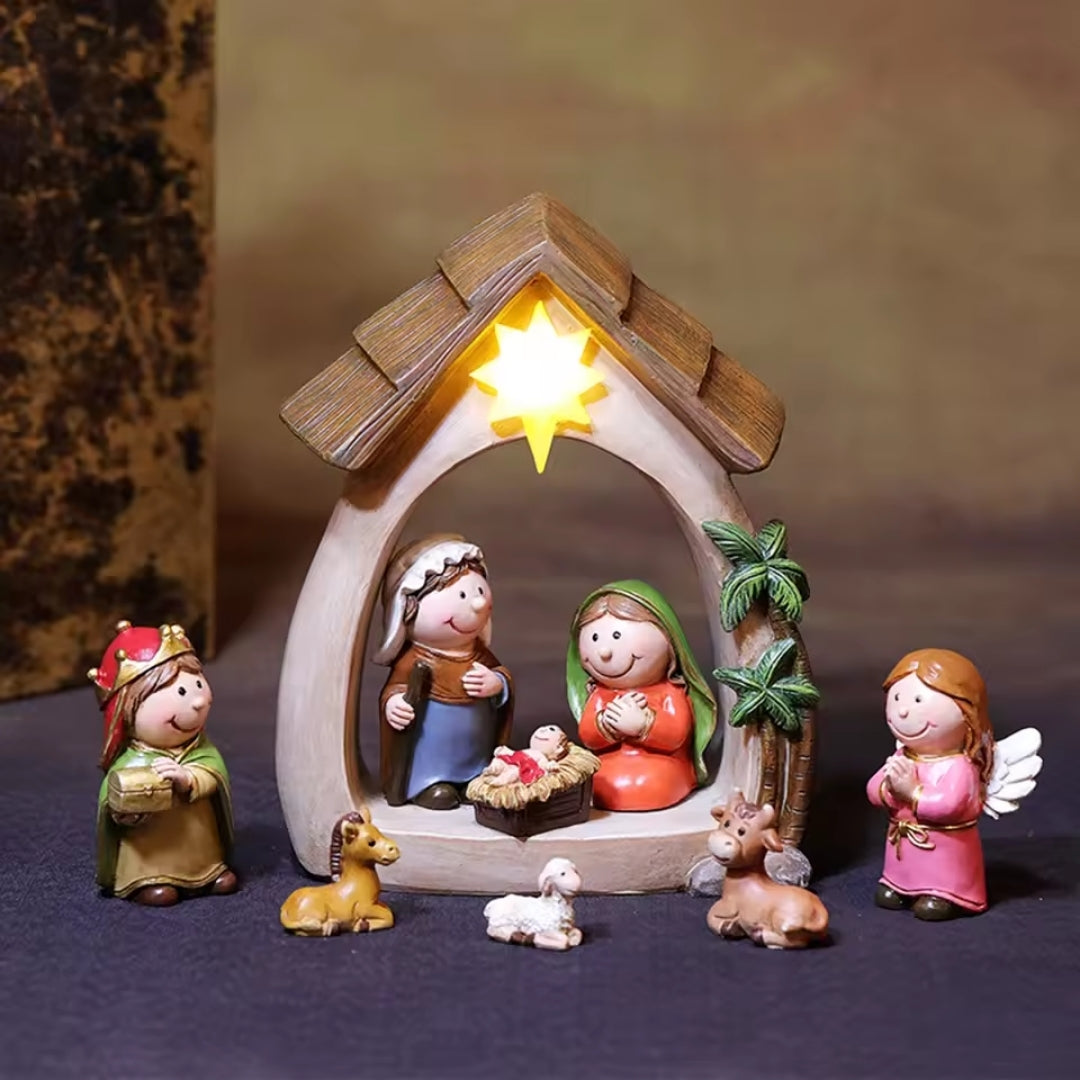 Kerststal - 12-Delige Heilige Familie met Verlichting