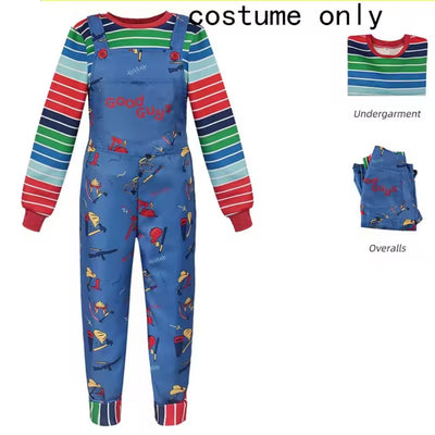 Halloween Chucky Kostuum - Gestreept Shirt met Tuinbroek