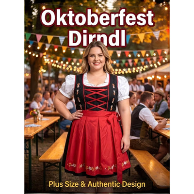 Traditionele Oktoberfest Dirndl Grote Maten met Borduurwerk - Lisa