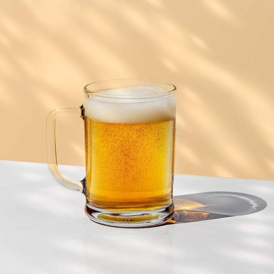 Klassieke Bierpul Glazen Set - 6-Delig Handvat