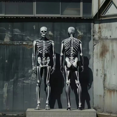 Halloween Skelet Kostuum - Complete Morphsuit met Hoofdbedekking